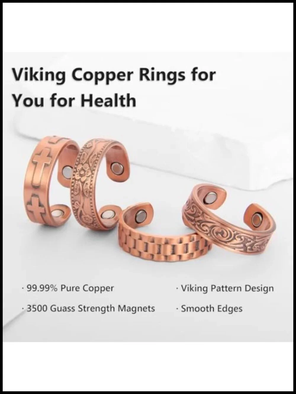 Magnetic Rings Pure Copper Adjustable Thumb Ring Therapy Jewelry